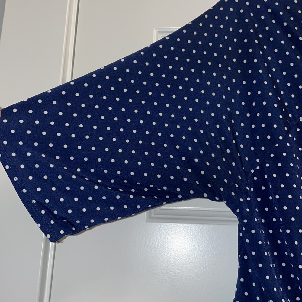 Torrid navy polka dot dress with pockets - Picture 5 of 7